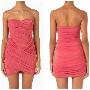 Baobab Irene Shimmer Draped Strapless Minidress Size Medium